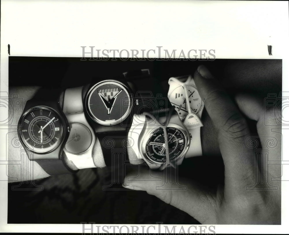 1986 Press Photo Fashion Watches - Historic Images