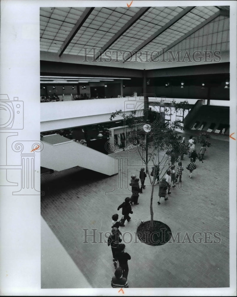 1973 Press Photo Interior Belleflower Elementary Central Area - Ohio - Historic Images