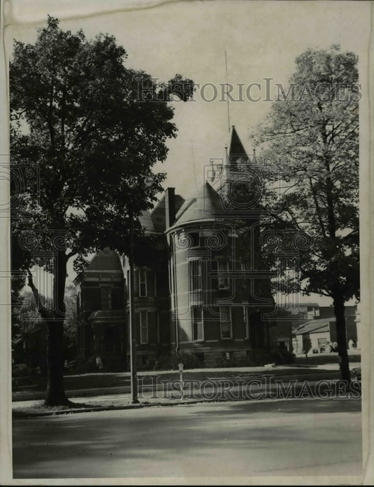 1958 Press Photo Wyandot County Jail, E. Wyandot St., Upper Sandusky, Ohio - Historic Images