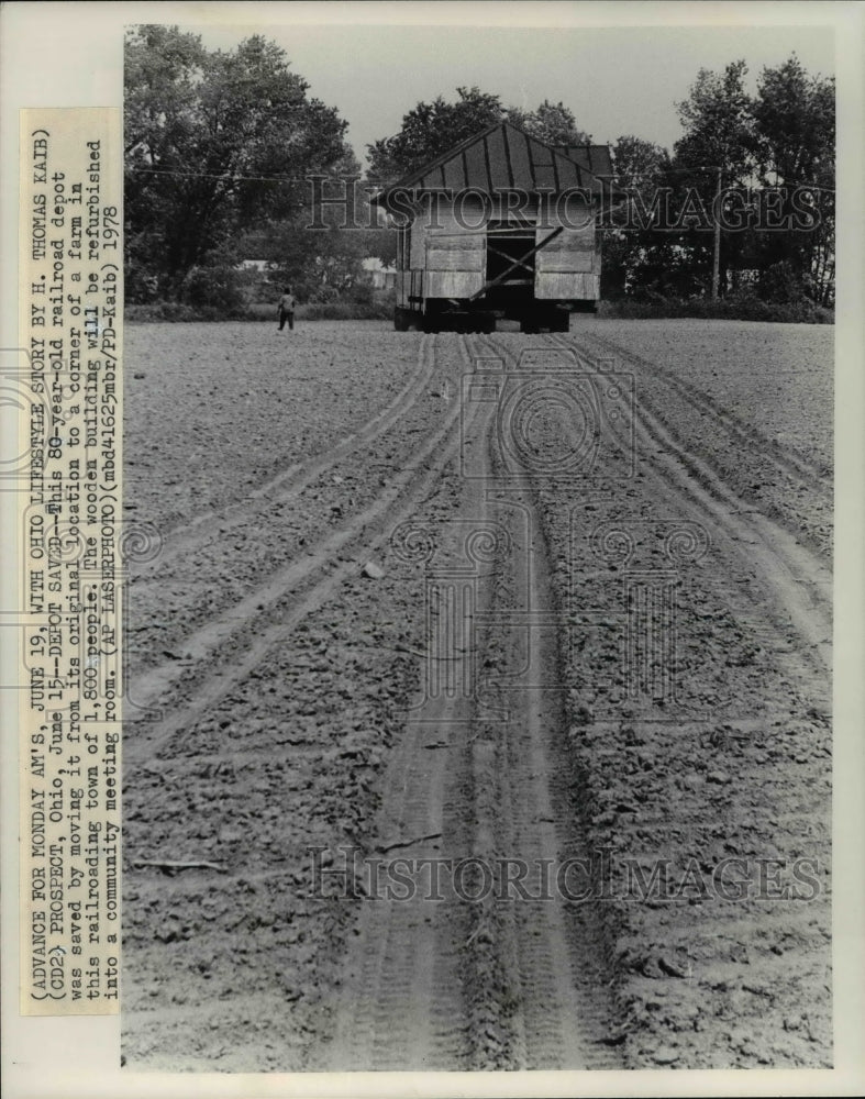 1978 Press Photo Prospect, Ohio&#39;s Railroad Depot - Historic Images