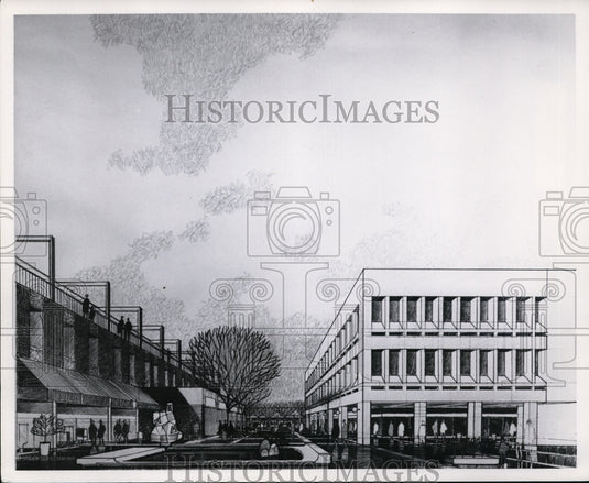1967 Press Photo Pedestrian Court, Shaker Heights Ohio - cvb04553-Historic Images