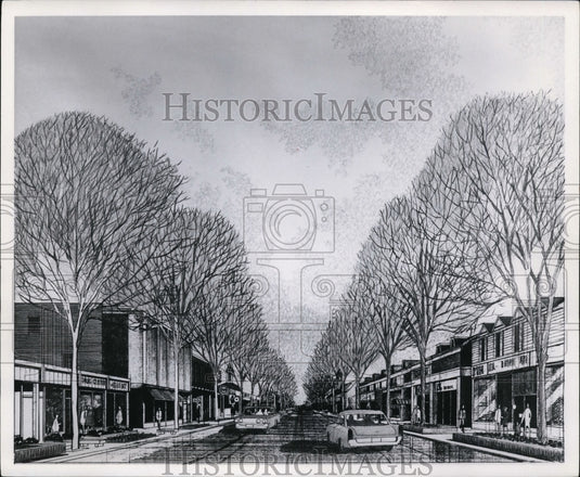 1967 Press Photo Corner of Lee & Chagrin - Looking East of Chagrin - Proposed - Historic Images