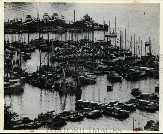 1981 Press Photo View of Put In Bay Ohio from Perry's Peace Monument - Historic Images