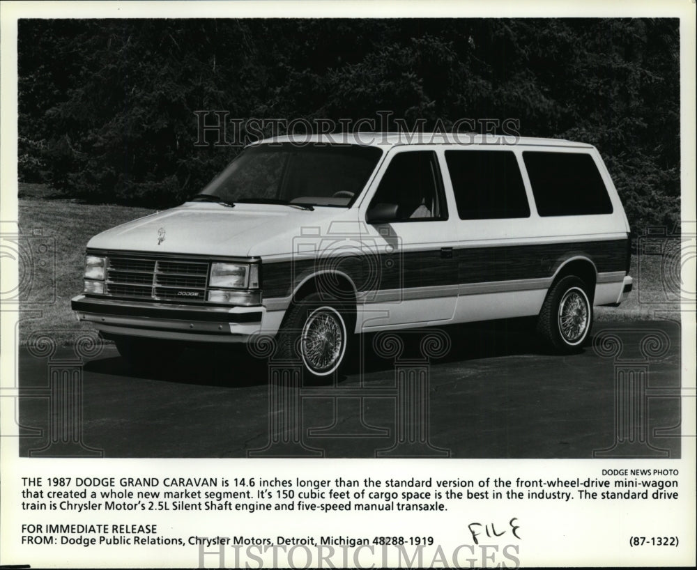 Press Photo Dodge Grand Caravan Le 1987 - Historic Images