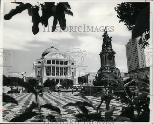 1978 Press Photo Opera house facing Plaza of the Four Continents, Manaus Brazil - Historic Images