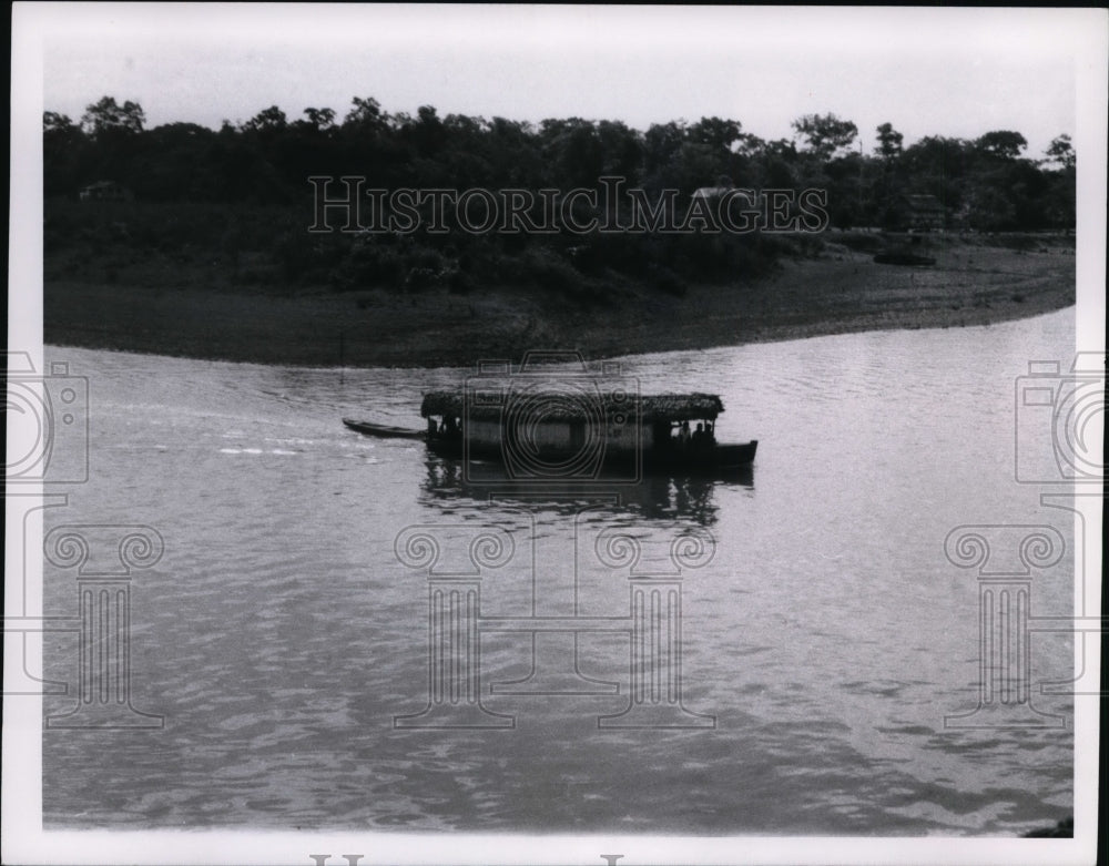 1965 Houseboat on the Amazon River Between Brazil &amp; Columbia-Historic Images