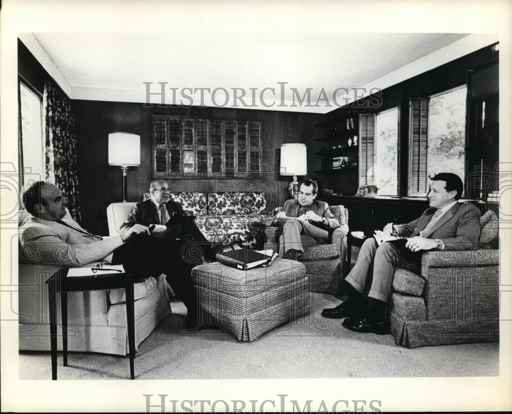 1971  President Nixon, John Ehrlichman, George Schultz, C. Weinberge-Historic Images