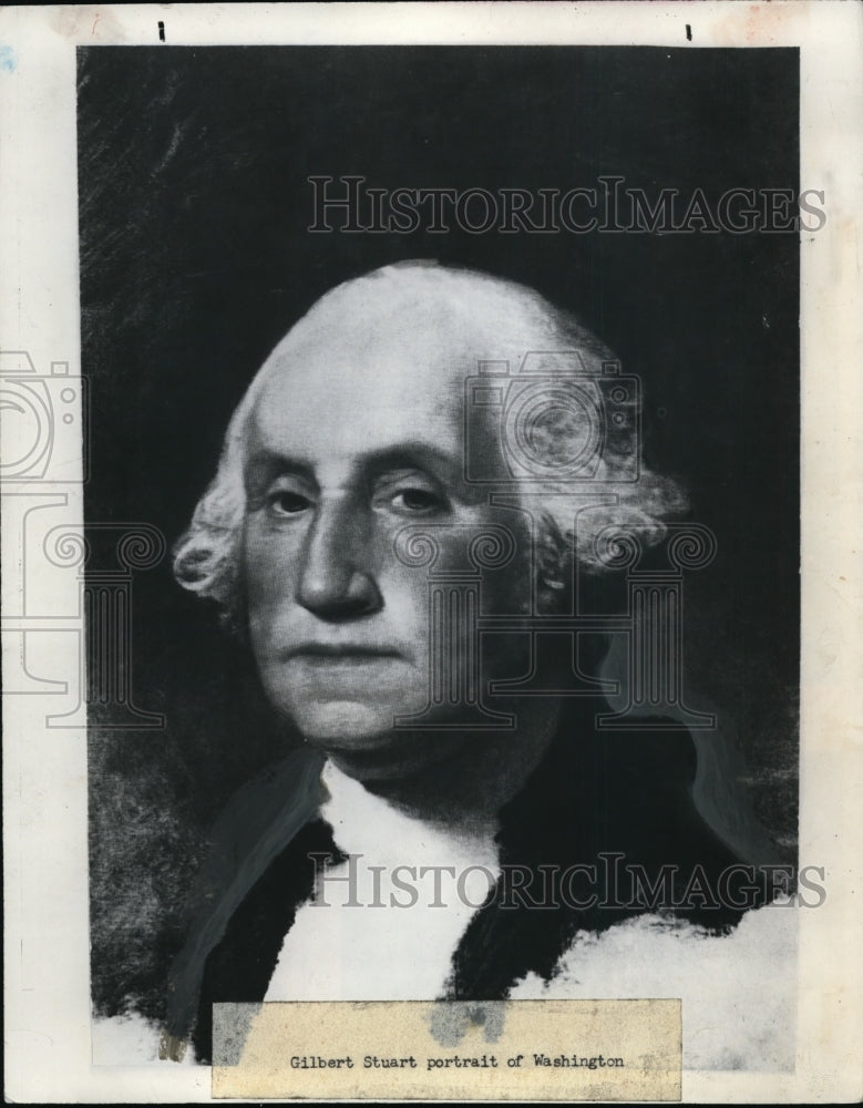 1961 Portrait of George Washington by Gilbert Stuart.-Historic Images