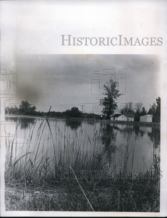 1968 Press Photo Rock Creek's water works, reservoir, pumping and treating tank. - Historic Images
