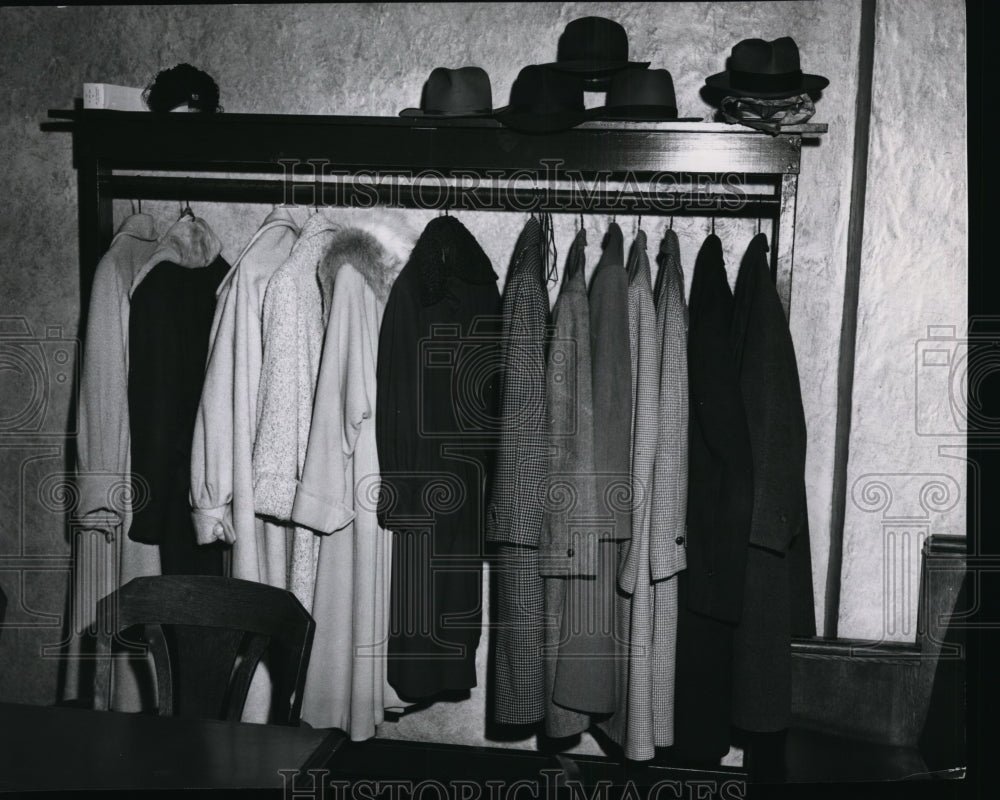 1954 Press Photo Hats and coats of 13 jurors - cvb06008 - Historic Images