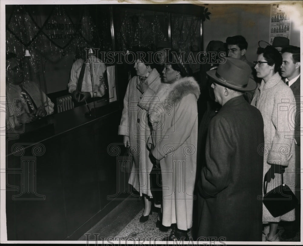 1955 Sheppard jurors collecting pay in Sheppard murder case, Ohio.-Historic Images