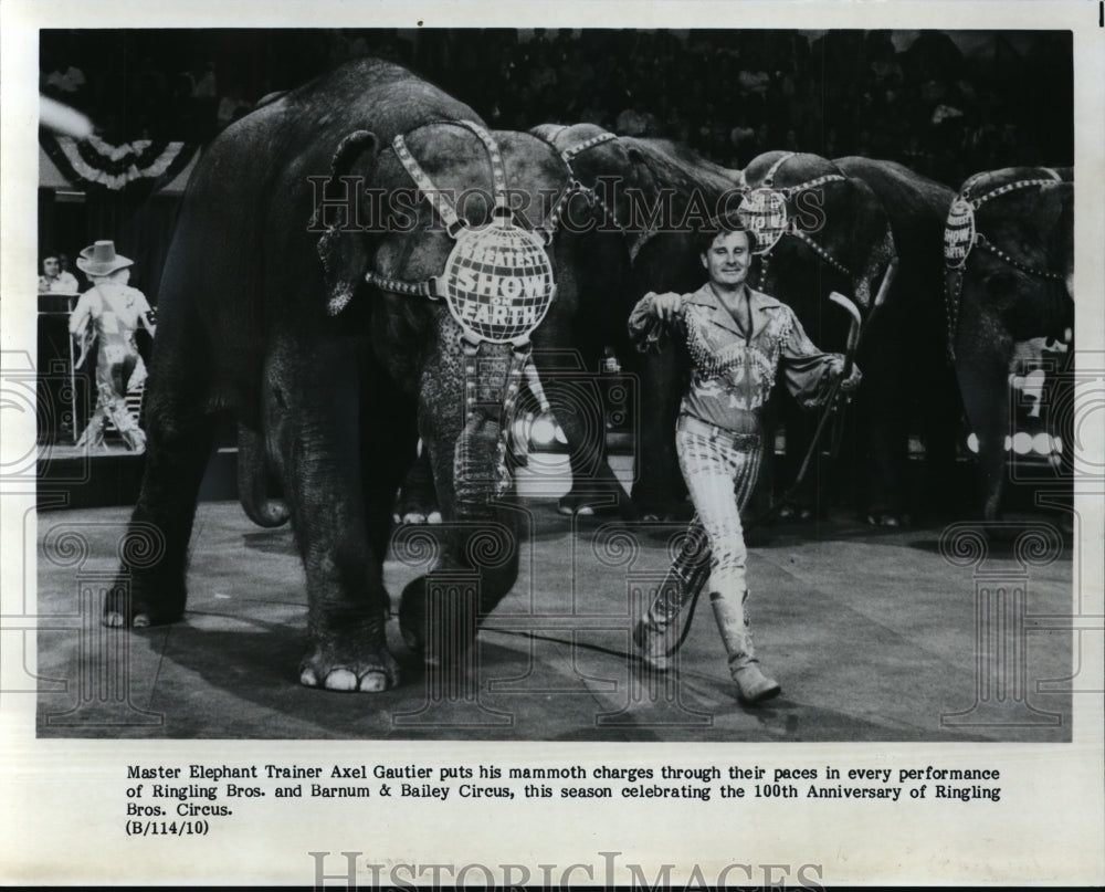1985 Press Photo Axel Gautier, Master Elephant Trainer. - cvb06318 - Historic Images