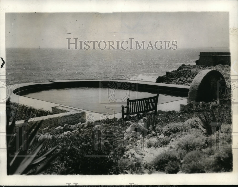 1938 Press Photo Chateau De La Croe Swimming Pool on The Medditeranean-Historic Images