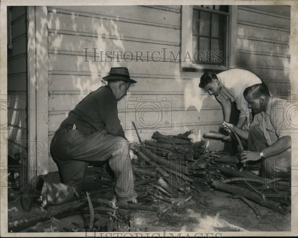 1954, Church woodpile behind Sheppard home, Little Village, Ohio. - Historic Images