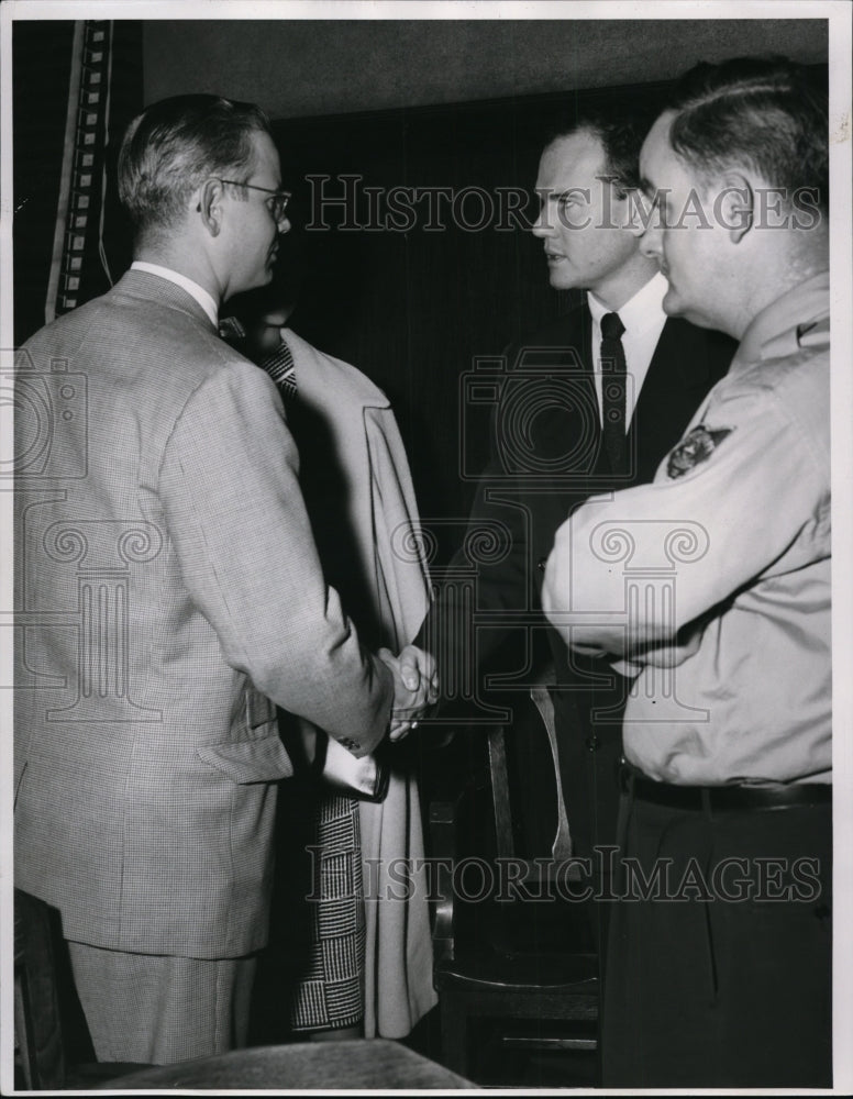 1954, Dr. Stephen Sheppard, Dr. Sam Sheppard, and Deputy Kilroy. - Historic Images
