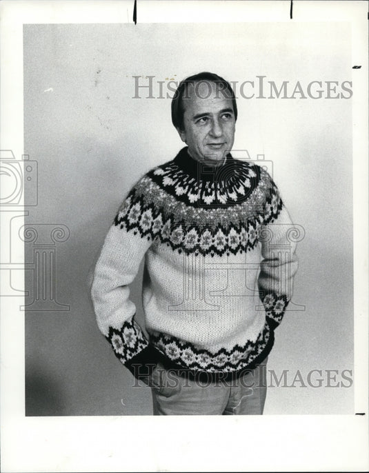 1982 Press Photo Men's Fashion Sweaters for 1982. - cvb06908 - Historic Images