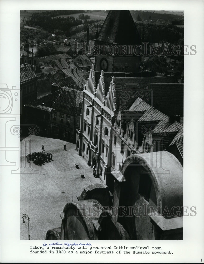 Press Photo Tabor in western Czechoslovakia, preserved Gothic medieval town. - Historic Images