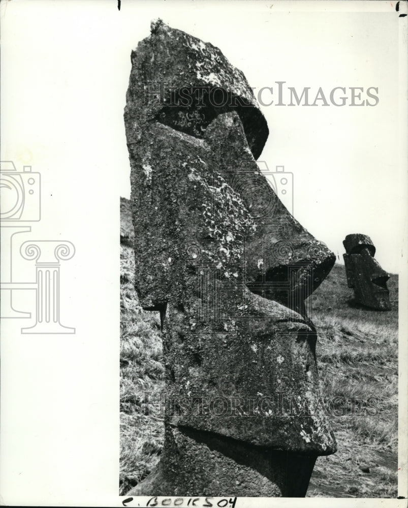 1989 Press Photo The statues at Rano Raraku on Easter Island. - cvb07136 - Historic Images