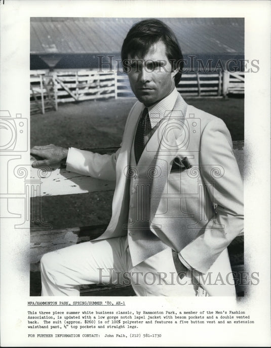 1980, This summer white business suit sure to become a classic - Historic Images