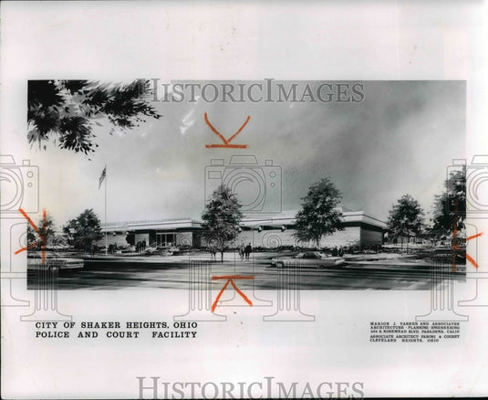 1971 Press Photo Modified plan for Police Station & Courthouse at Shaker Heights - Historic Images