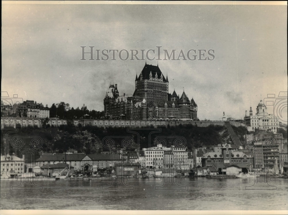 1985 Press Photo Chateau Frontenac &amp; Laval University, Quebec, Canada - Historic Images