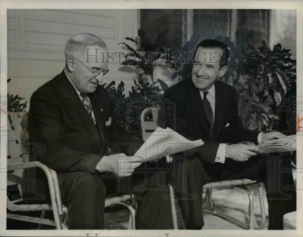 1958, Harry Truman and Ed Murrow - cvb07830 - Historic Images