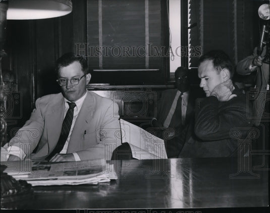 1954 Press Photo Dr Samuel H Sheppard & Mr J Corrigan - cvb08895 - Historic Images