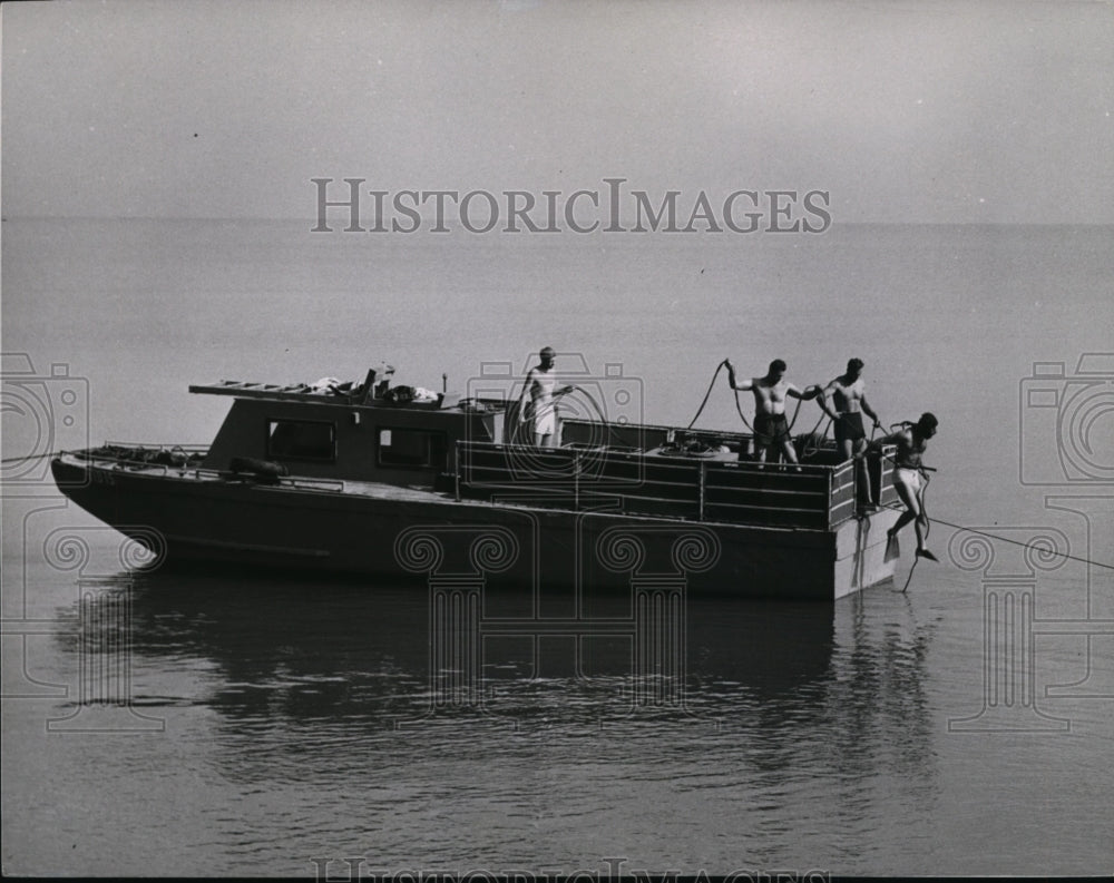 1954, Diver D Alesandria jumps into the water - cvb08922 - Historic Images