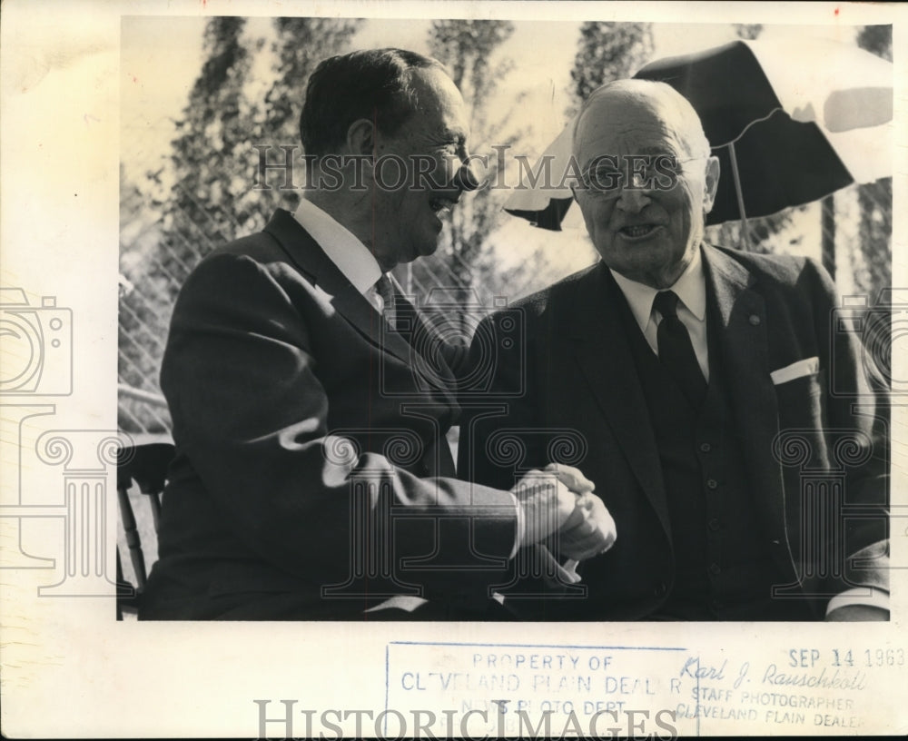 1963 Stephen Young, left and Former Pres. Harry S. Truman right.-Historic Images