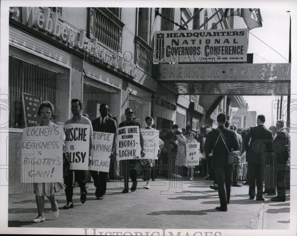 1964, Governors&#39; Conference-Cleveland pickets - cvb08992 - Historic Images