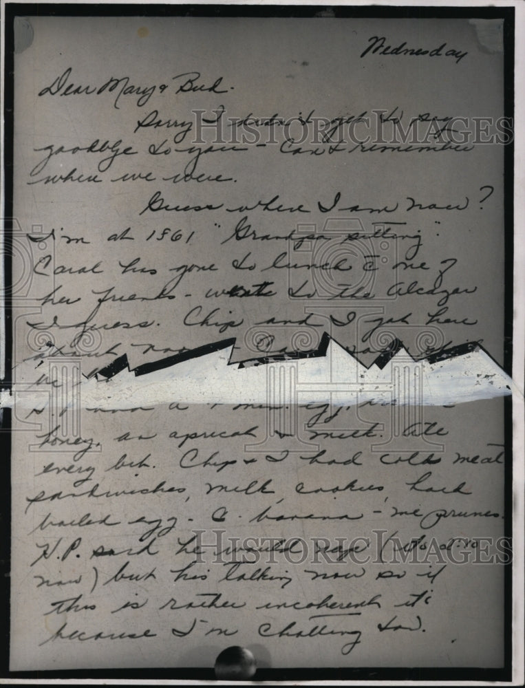 1954 Press Photo A letter-Dr Sam Sheppard murder case-evidence - cvb09509 - Historic Images