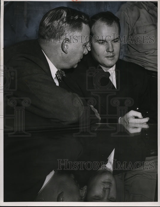 1954 Press Photo Attorney Arthur Petersilge and Dr. Sam Sheppard - cvb09595 - Historic Images