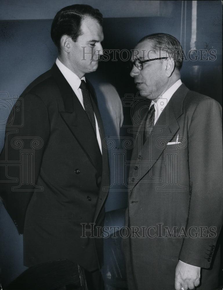 1954, Dr Samuel H Sheppard consults lawyer Fred W Garmone - Historic Images