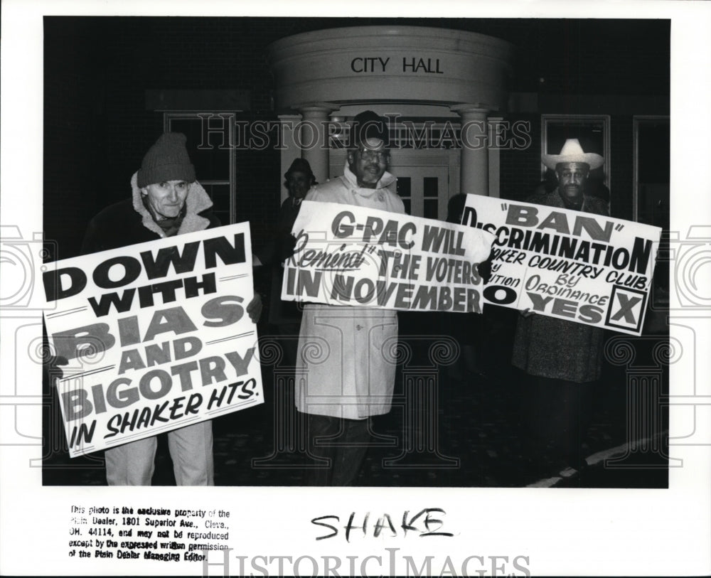 1989 Press Photo Shaker Heights Ohio picket - cvb10008 - Historic Images