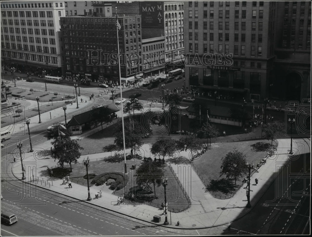 1953, Cleveland Public Square from the Northwest corner - cvb10187 - Historic Images