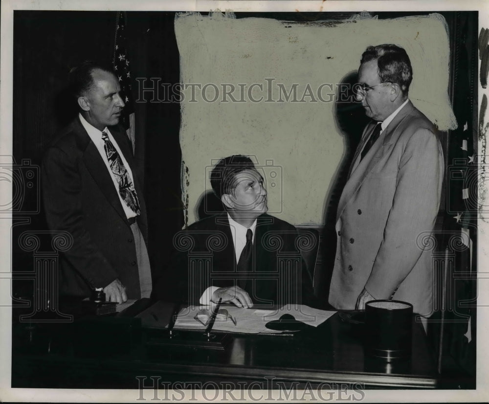 1961 Gov. Frank J. Lousche (R) &amp; John J. Joseph VP Ohio Bell-Historic Images