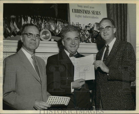 1956 Sen Frank J Lausche w/ Dr RH Browning & Dr George O Kress-Historic Images