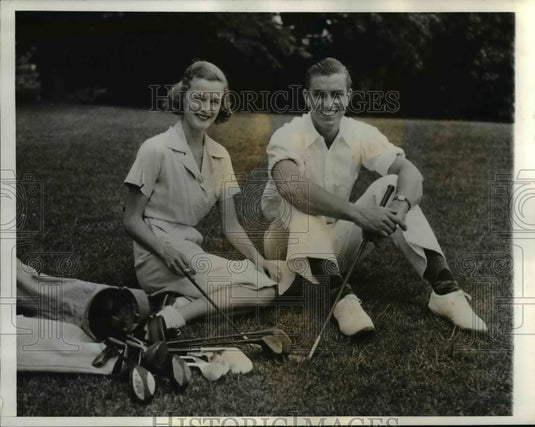 1937 Press Photo Franklin Roosevelt Jr. with fiancee Ethel Du Pont - Historic Images