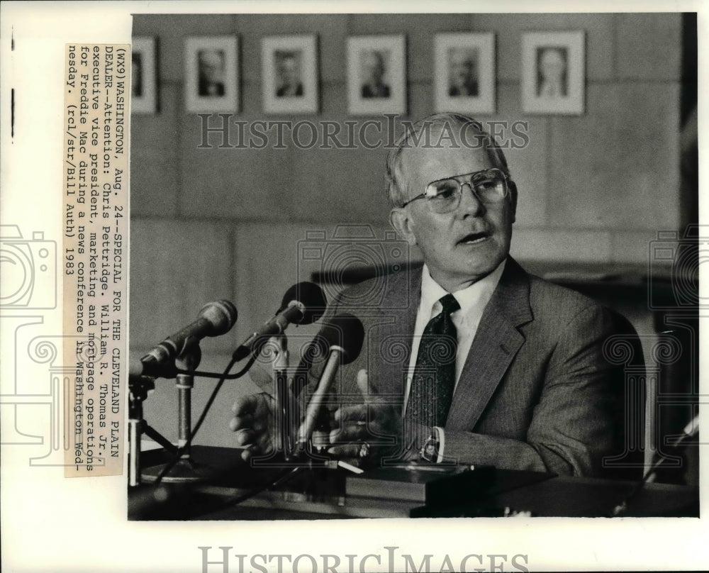 1983 Press Photo William R Thomas Jr, executive Vice President for Freddie Mac - Historic Images