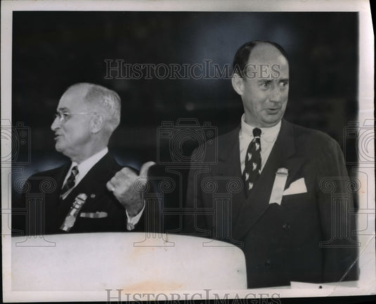 1972 Press Photo President Harry S Truman endorsing Gov Adlai Stevenson - Historic Images