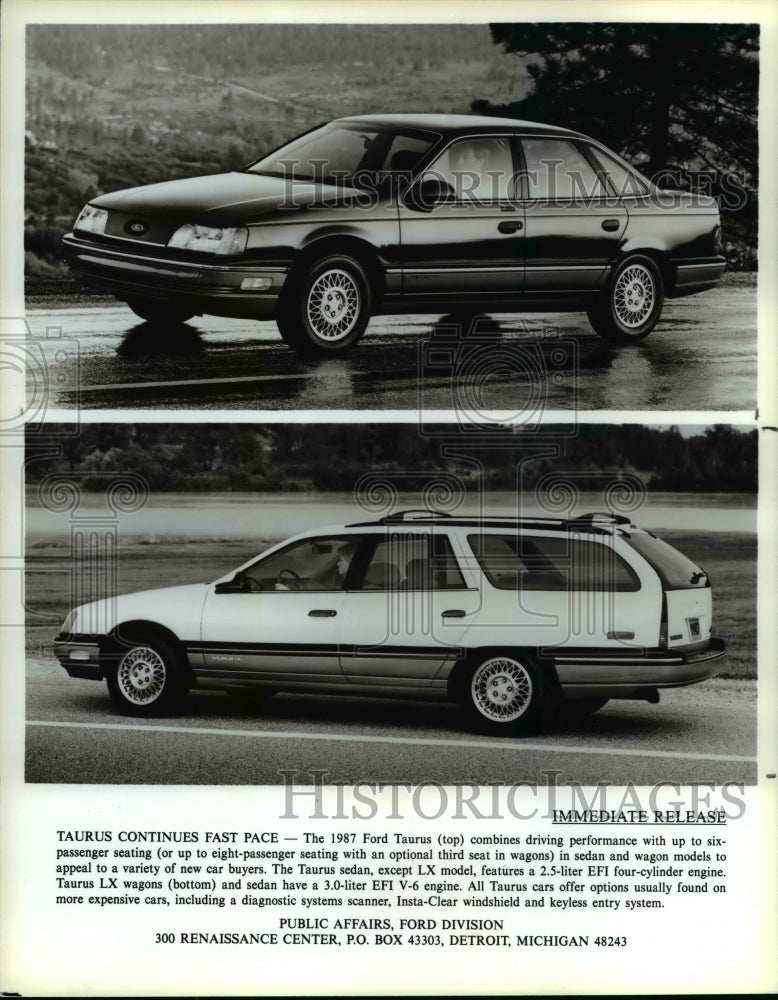 1986 Press Photo 1987 Ford Taurus automobile - cvb11465 - Historic Images