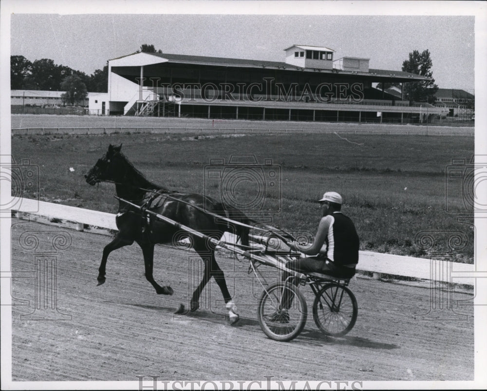 1967 Bill Dennison working out Kathy Key, Little Brown Jug Race-Historic Images