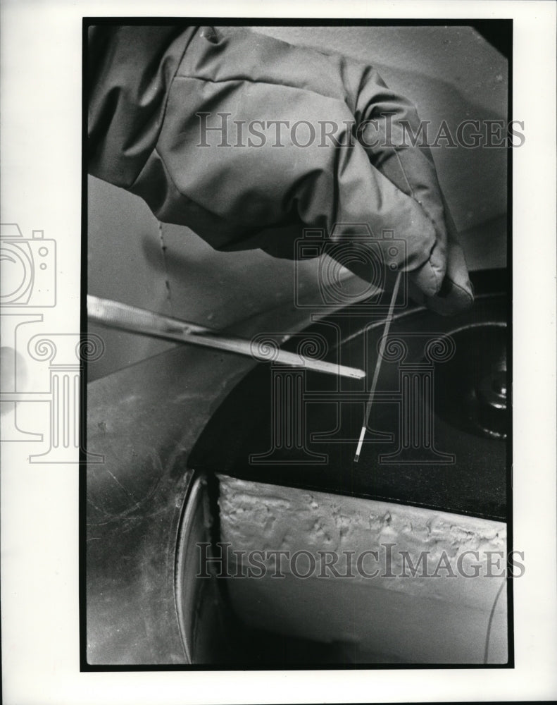 1989 Press Photo Dr Martin Quigley demonstrates how eggs are stored - cvb12068 - Historic Images