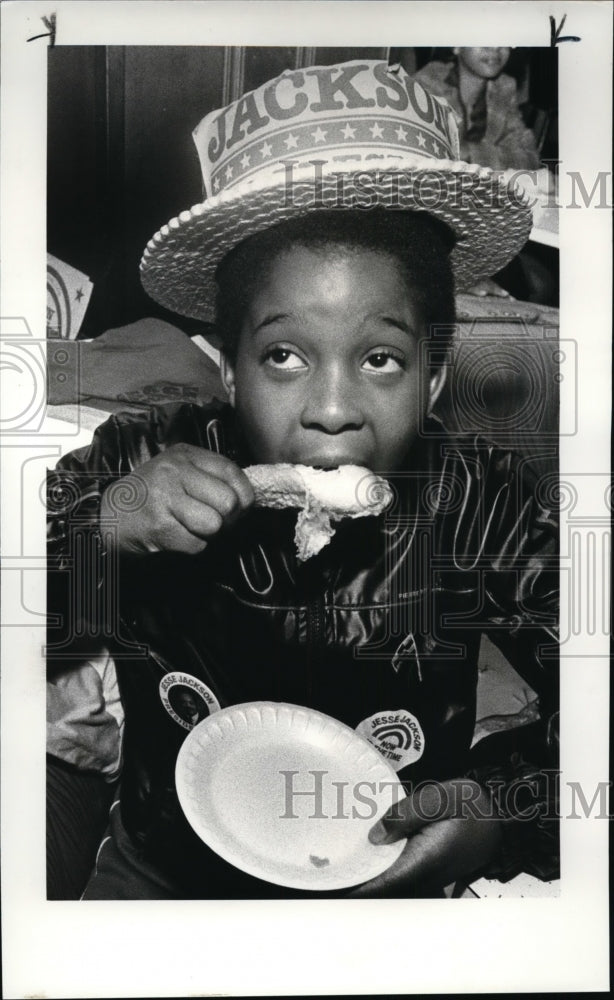 1984 Press Photo Rodney Williams- Jesse Jackson workers-Vel&#39;s Party - Historic Images