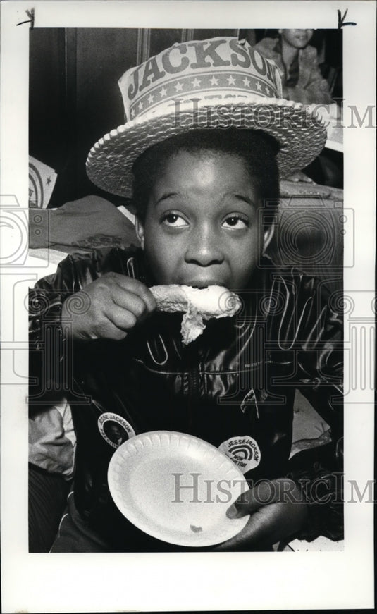 1984 Press Photo Rodney Williams- Jesse Jackson workers-Vel's Party - Historic Images