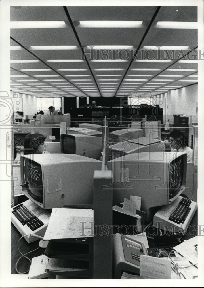 1980 Press Photo Computer Billing Center at Public Utilities Building - Historic Images