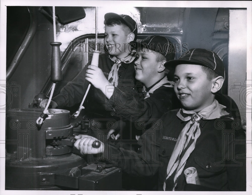 1961 Press Photo Terry Register, John Wolf, James Krovontka, Cub Scouts - Historic Images