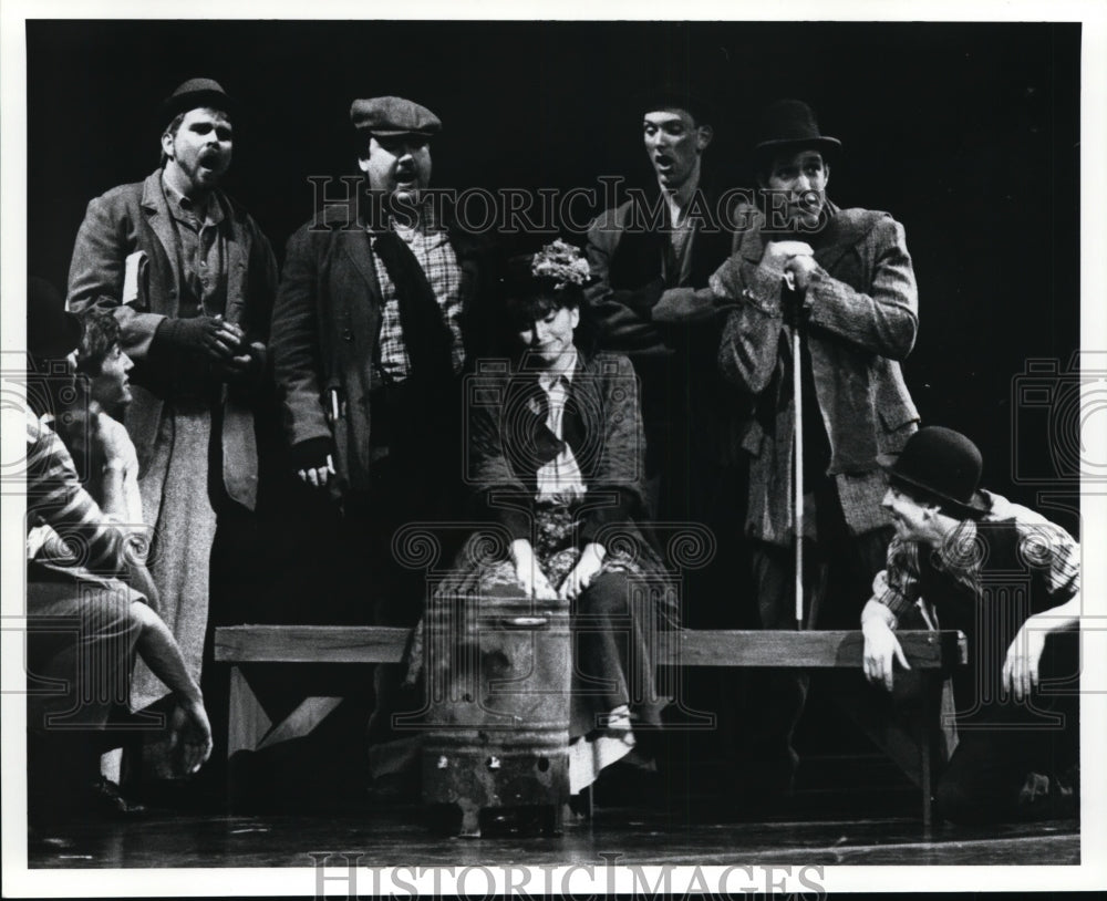 1989 Press Photo Rehearsal of My Fair Lady with Flower Girl in Center - Historic Images