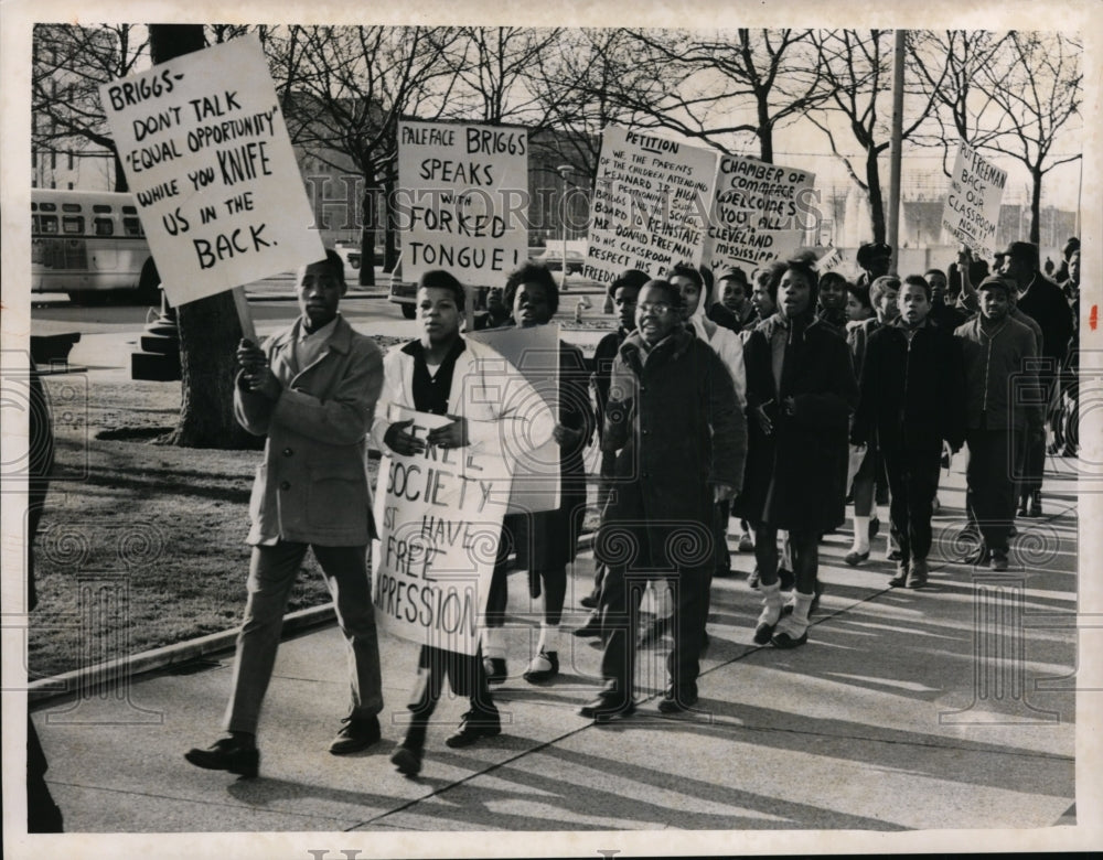 1965 Picketing Board of Education. For reinstating of Donald Freeman-Historic Images