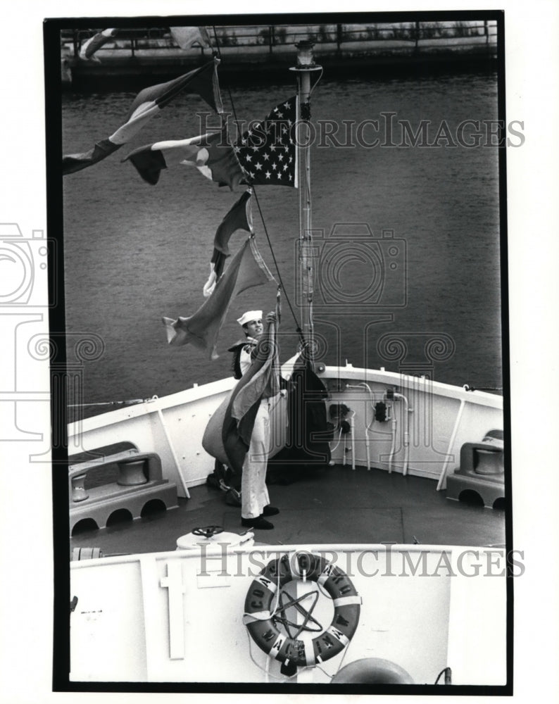 1986 Press Photo U.S. Cost Guard ship Mackinaw - cvb13456 - Historic Images